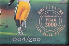 2000 Brett Favre Three Time MVP Signed 22x28x2 Framed LE Print (JSA) 