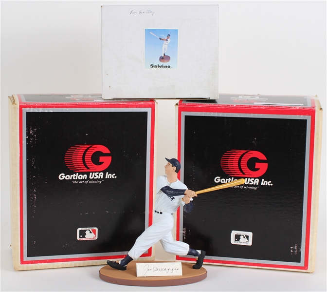 Joe DiMaggio, Johnny Bench, Ken Griffey Gartlan & Salvino Figurines (Lot of 3)