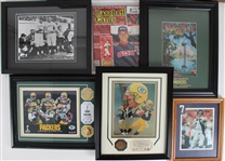 1950s-2010s Johnny Unitas, Bob Doerr, Gale Sayers & more Signed Framed Photos (JSA) (Lot of 16)