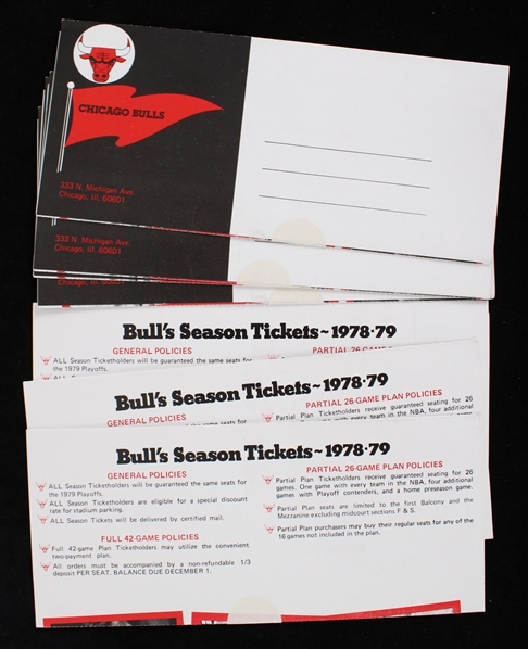 1978-79 Chicago Bulls Ticket Order Form Mailers (Lot of 7) (Sealed)
