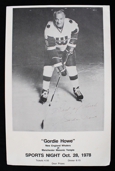1978 Gordie Howe Detroit Red Wings Signed 11x17 Print (JSA)