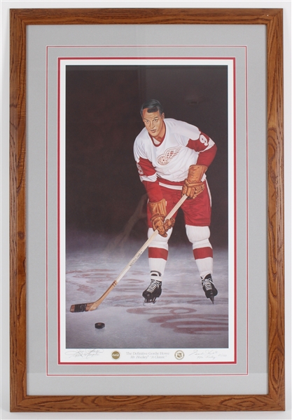 1946-80 Gordie Howe Detroit Red Wings "Mr. Hockey" Signed 27x40 Framed Print (JSA)