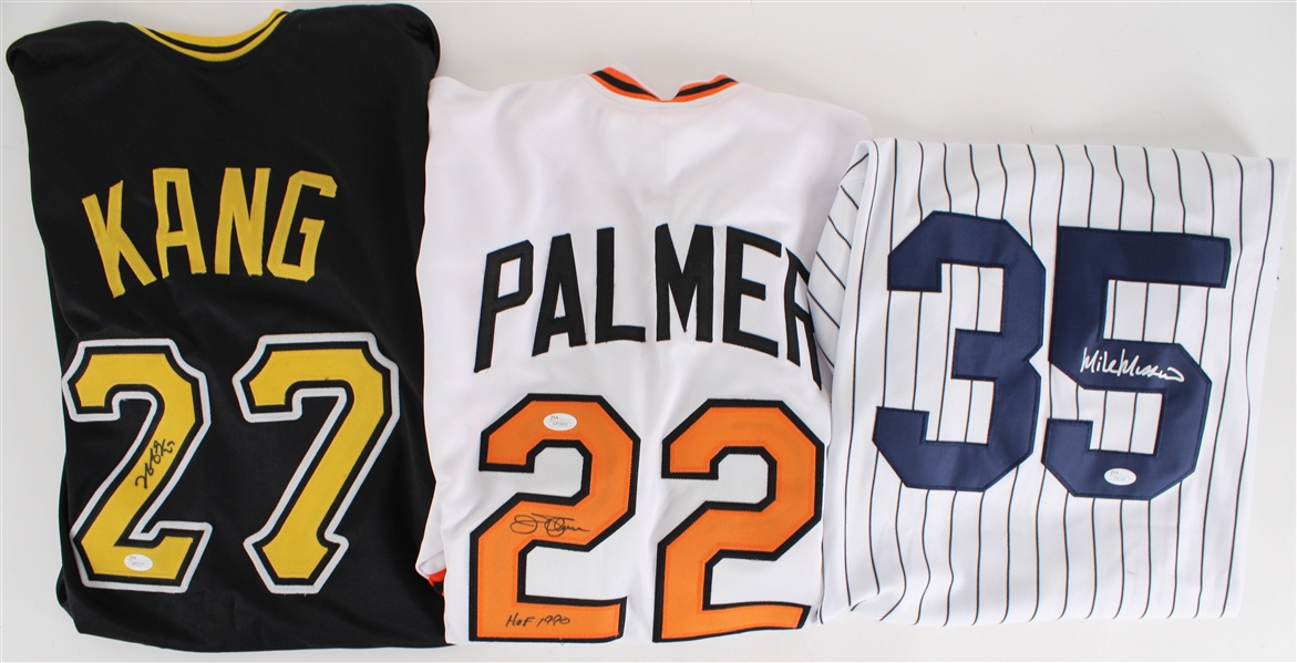 1990s-2000s Baseball & Hockey Signed Jersey Collection - Lot of 5 w/ Jim Palmer, Mike Mussina, Brain Gionta & More