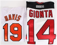 1990's-2000's Baseball & Hockey Signed Jersey Collection - Lot of 5 w/ Jim Palmer, Mike Mussina, Brain Gionta & More