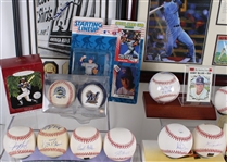 1950s-2000s MLB Programs, Starting Line Ups, Signed Baseballs & more (Lot of 40+)