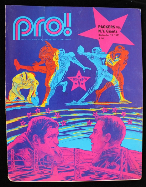 1971 Green Bay Packers vs New York Giants pro! Gameday Publication Magazine