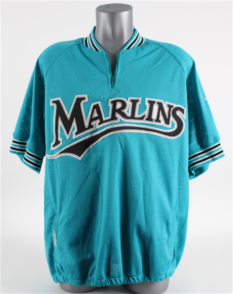1995-97 Jeff Conine Florida Marlins Signed Warm Up Pullover (MEARS LOA / JSA)