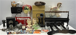 1940s-2000s Antique Collection w/ Cameras, Tea Pots, Trading Cards & more (Lot of 50+)