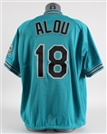 1997 Moises Alou Florida Marlins Warm Up Pullover (MEARS LOA)