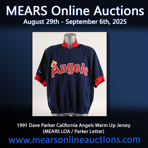 1991 Dave Parker California Angels Warm Up Jersey (MEARS LOA / Parker Letter)