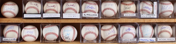 1980's-2020's Enormous Signed Baseball Collection - Lot of 125 w/ Hank Aaron, Johnny Bench, Joe DiMaggio, Willie Mays, Mariano Rivera, Pete Rose & More