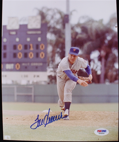1967-77, 83 Tom Seaver (d.2020) New York Mets Autographed 8"x10" Color Photo *PSA*