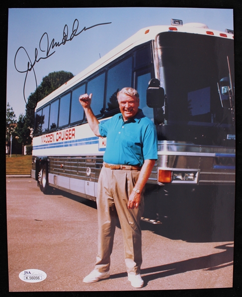 1987-2009 John Madden  NFL TV Announcer Signed Madden Cruiser 8"x10" Photo *JSA*