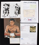 1910's-2010's Jack Dempsey, Muhammad Ali,  George Foreman & more Signed Postcards and 8x10 Photos (Lot of 10)