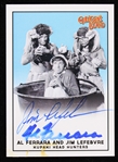 1964-67 Al Ferrara & Jim Lefebvre LA Dodgers Kupaki Head Hunters Gilligans Island Signed 2.5"x3.5" Card (JSA)