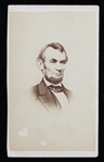 1880s Abraham Lincoln 2.5"x4" CDV B&W Photo C.W. Thorne  and 5 Cent Stamp on Back