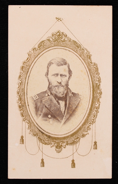 1861-64 General Ulysses S. Grant 2.5"x4" CDV B&W Photo Howard Bros. Stamp on Back