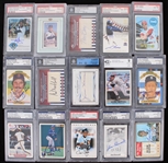 1961-2015 Andre Dawson, Mike Piazza, Ralph Kiner and More Signed Trading Cards (PSA Slabbed) (Lot of 27)