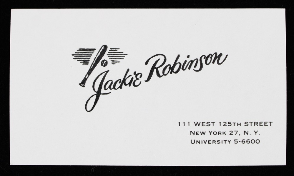 1950s Jackie Robinson Brooklyn Dodgers Business Card