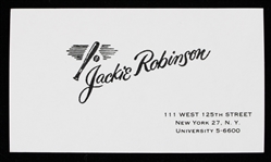 1950s Jackie Robinson Brooklyn Dodgers Business Card