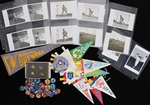 1970s-80s Baseball Memorabilia Collection - Lot of 60 w/ Pinback Buttons, Mini Pennants & More