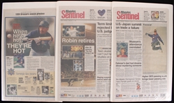 1950-90s Milwaukee Journal Sentinels w/ Braves, Packers, Del Crandall, Robin Yount & more (Lot of 18)