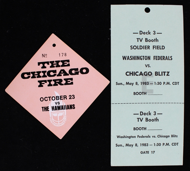 1970s-1983 Chicago Fire and Chicago Blitz Press Passes (Lot of 2)