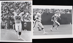 1981-87 Mark Gastineau New York Jets 8"x10" Chuck Solomon and Craig Melvin Original B&W Photo (Lot of 2)