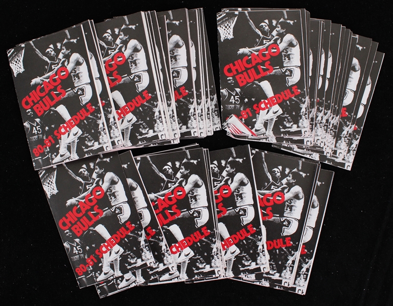 1980-81 Chicago Bulls Pocket Schedules (Lot of 80+)