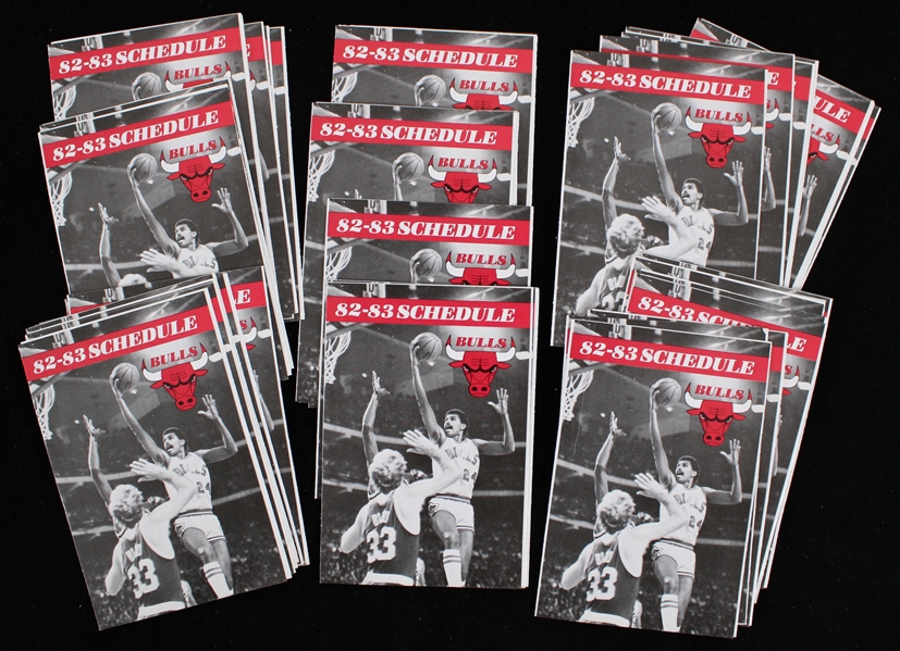 1982-83 Chicago Bulls Pocket Schedules (Lot of 39)
