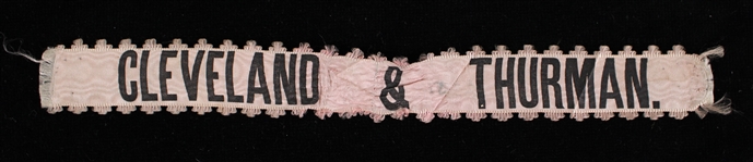 1888 Grover Cleveland Allen Thurman Presidential Campaign 10" Ribbon