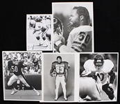 1980-83 Mike Singletary Baylor Bears and Chicago Bears 5"x7" and 8"x10" Original B&W Photos (Lot of 5)