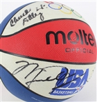 1992 USA Basketball Dream Team Multi Signed Red White & Blue Olympic Basketball w/ Michael Jordan, Charles Barkley, Scottie Pippen & More (JSA)