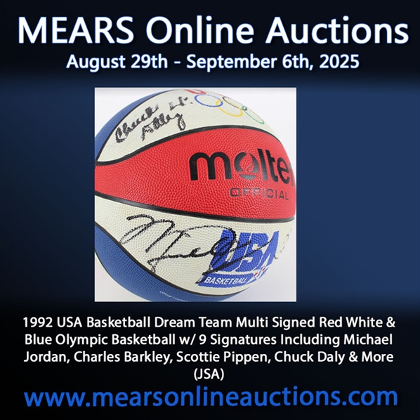1992 USA Basketball Dream Team Multi Signed Red White & Blue Olympic Basketball w/ Michael Jordan, Charles Barkley, Scottie Pippen & More (JSA)