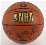 1988-90 Los Angeles Lakers Multi Signed ONBA Stern Basketball w/ 7 Signatures Including Magic Johnson, James Worthy, Pat Riley & More (JSA)