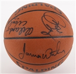 1988-90 Los Angeles Lakers Multi Signed ONBA Stern Basketball w/ 7 Signatures Including Magic Johnson, James Worthy, Pat Riley & More (JSA)