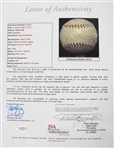1928 Babe Ruth New York Yankees Signed OAL Barnard Fenway Park Game Used 40th Home Run Baseball (MEARS LOA / JT Sports / Original Owner Letter) *JSA Full Letter*