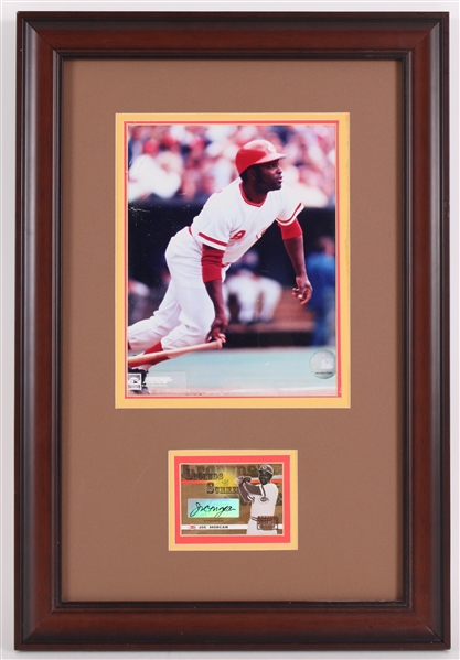 2003 Joe Morgan Cincinnati Reds 15x22 Signed Framed Donruss Card w/ Photo (JSA)