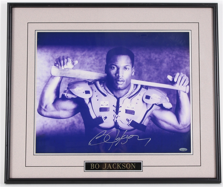 1987-90 Bo Jackson LA Raiders Signed 23x27 Framed Photo (JSA)