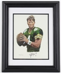 1990s Brett Favre GB Packers Signed 18x22 Framed LE Print (JSA)