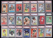 1950's-90's Rookie Football Trading Card Collection - Lot of 110 w/ 43 Slabbed Including Mel Blount, Tim Brown, Earl Campbell, Alan Page, John Stallworth, Paul Warfield & More 