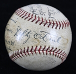 1934 Lefty ODoul New York Giants Signed & Inscribed Game Used ONL Heydler Home Run Baseball (MEARS LOA) *PSA/DNA & JSA*
