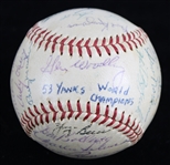 1953 World Series Champion New York Yankees Signed OAL Harridge Baseball w/ 28 Signatures Including Mickey Mantle, Yogi Berra, Ed Ford, Johnny Mize, Billy Martin, Phil Rizzuto & More *JSA*