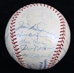 1953 World Series Champion New York Yankees Signed OAL Harridge Baseball w/ 28 Signatures Including Mickey Mantle, Yogi Berra, Ed Ford, Johnny Mize, Billy Martin, Phil Rizzuto & More *JSA*