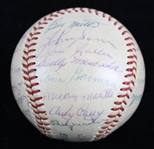 1953 World Series Champion New York Yankees Signed OAL Harridge Baseball w/ 28 Signatures Including Mickey Mantle, Yogi Berra, Ed Ford, Johnny Mize, Billy Martin, Phil Rizzuto & More *JSA*