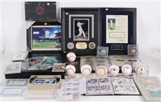 1970s-2000s MLB Collection w/ Stan Musial 16x20 Signed Framed Print, Signed Baseballs, Trading Cards & more (Lot of 40+) 