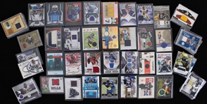 2000s-10s Game Worn Jersey Relic Football Insert Trading Cards - Lot of 110 w/ Steve McNair, Joe Montana, Fran Tarkenton, Reggie White, Rod Woodson & More& More
