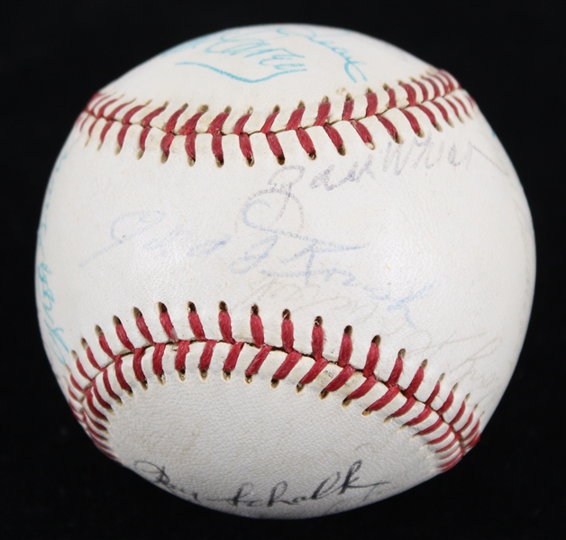 1951-69 Jackie Robinson, Bob Feller, Lou Boudreau Cleveland Indians & More Signed Giles ONL Spaulding Baseball (JSA)