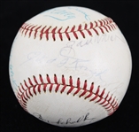 1951-69 Jackie Robinson, Bob Feller, Lou Boudreau Cleveland Indians & More Signed Giles ONL Spaulding Baseball (JSA)