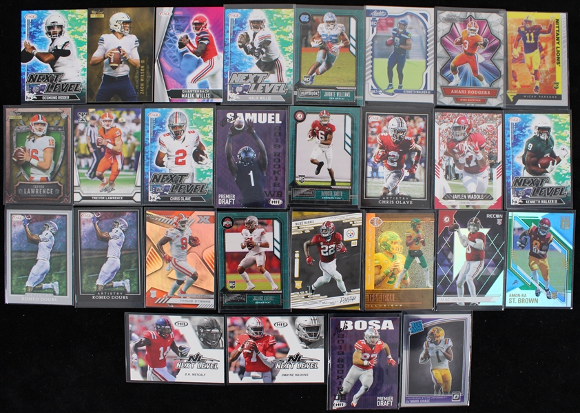 2019-2022 Micah Parsons Lions, JaMarr Chase LSU Tigers, Trevor Lawrence Clemson & More Rookie Trading Card (Lot of 28)